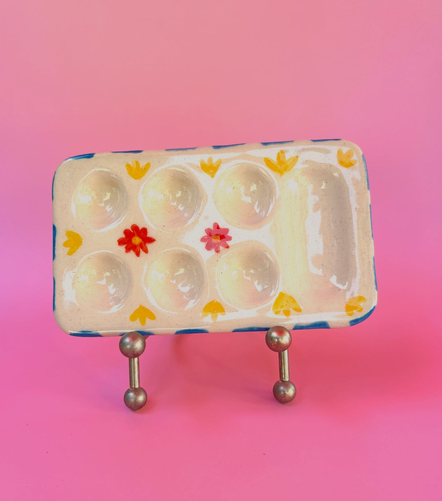 Floral Ceramic Paint Palette