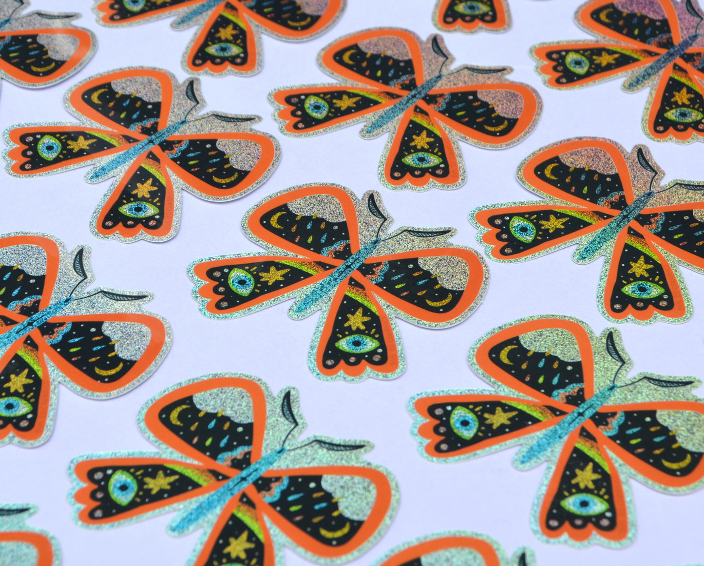 Sky Moth 3" Sparkly Vinyl Sticker