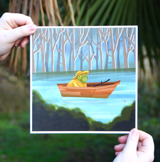 Fly Fishin' Frog Print