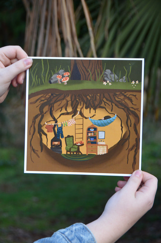 A Mole's Home 8" x 8" Print