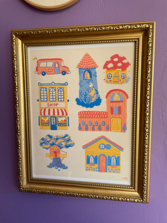 All the Little Houses 8"x10" Print