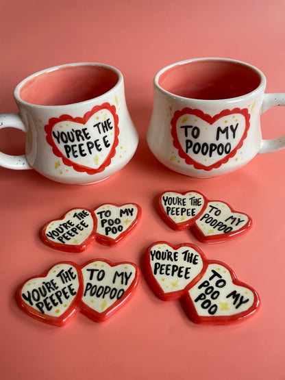 PeePee PooPoo  Matching Mug Set