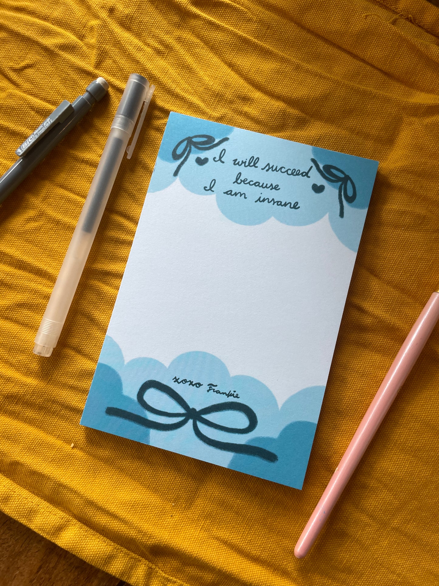 I Will Succeed Because I Am Insane 4"x6" Notepad