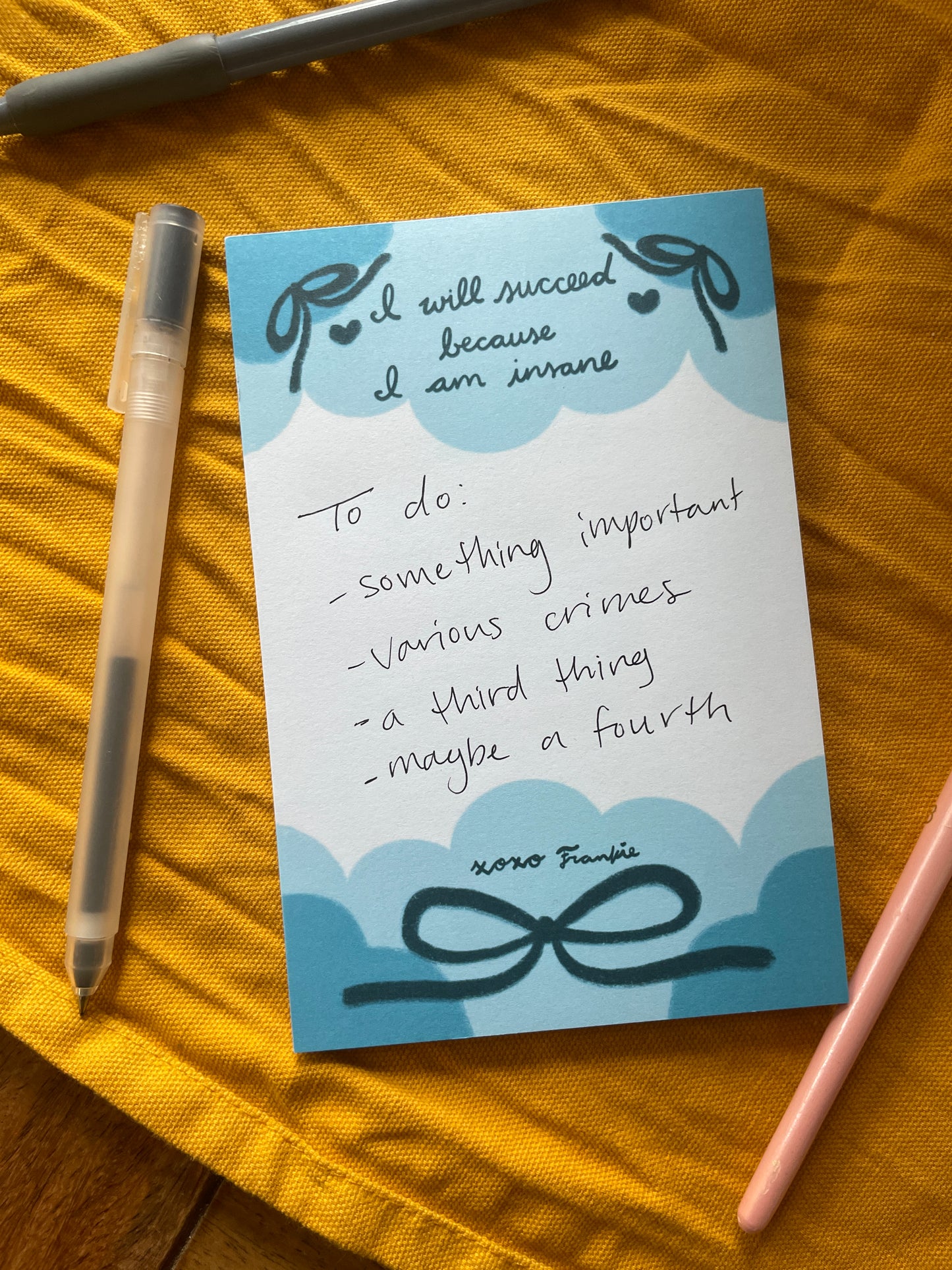 I Will Succeed Because I Am Insane 4"x6" Notepad