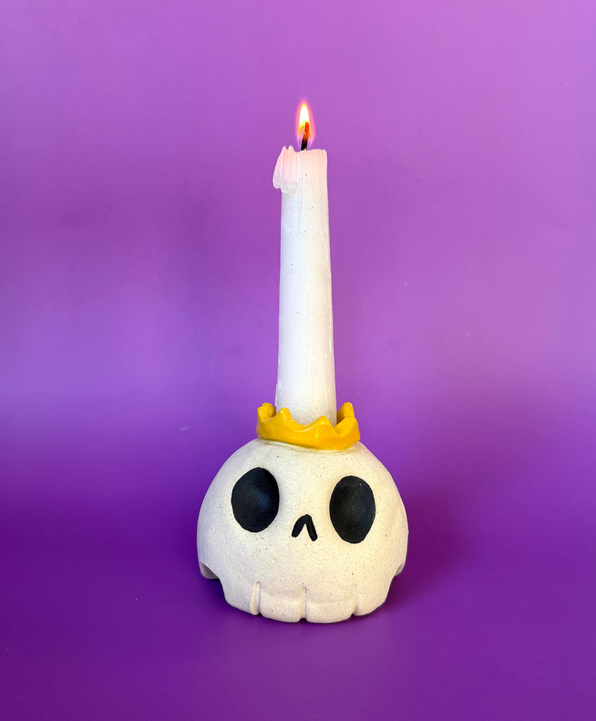 Ceramic Skull Candle Holder