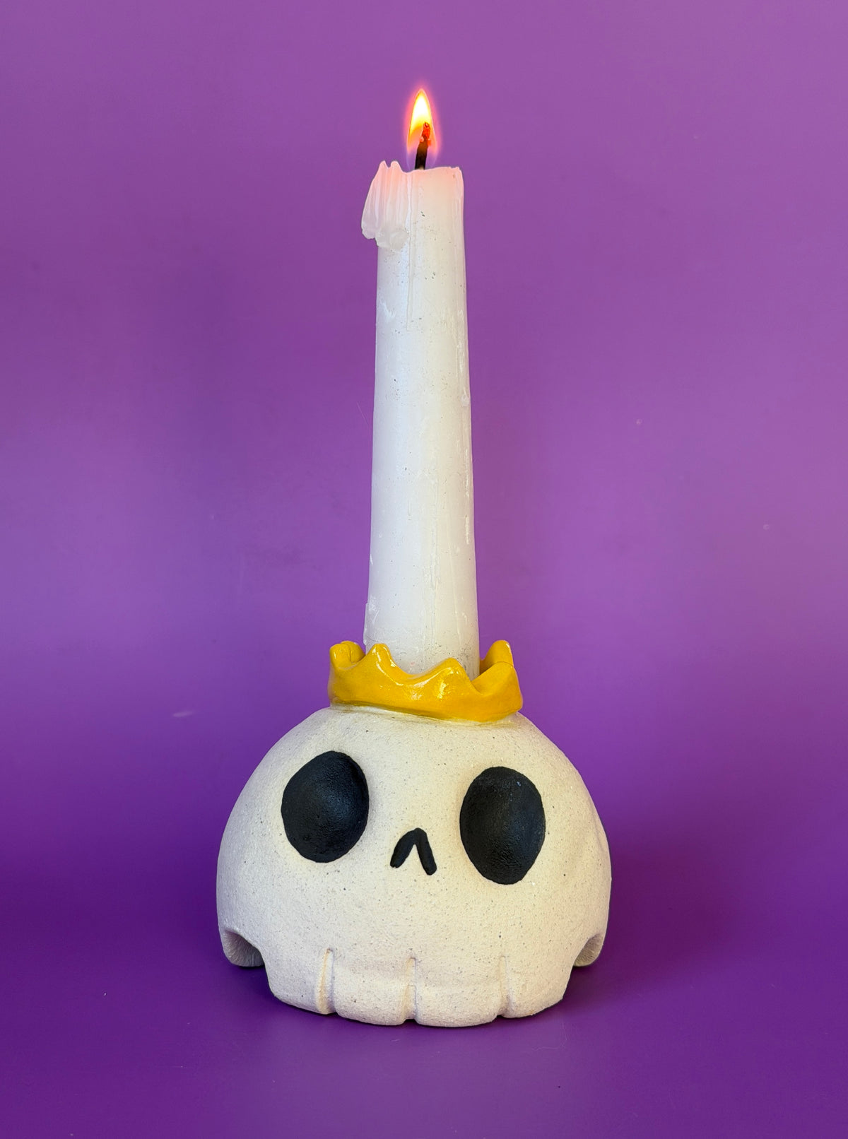 Ceramic Skull Candle Holder