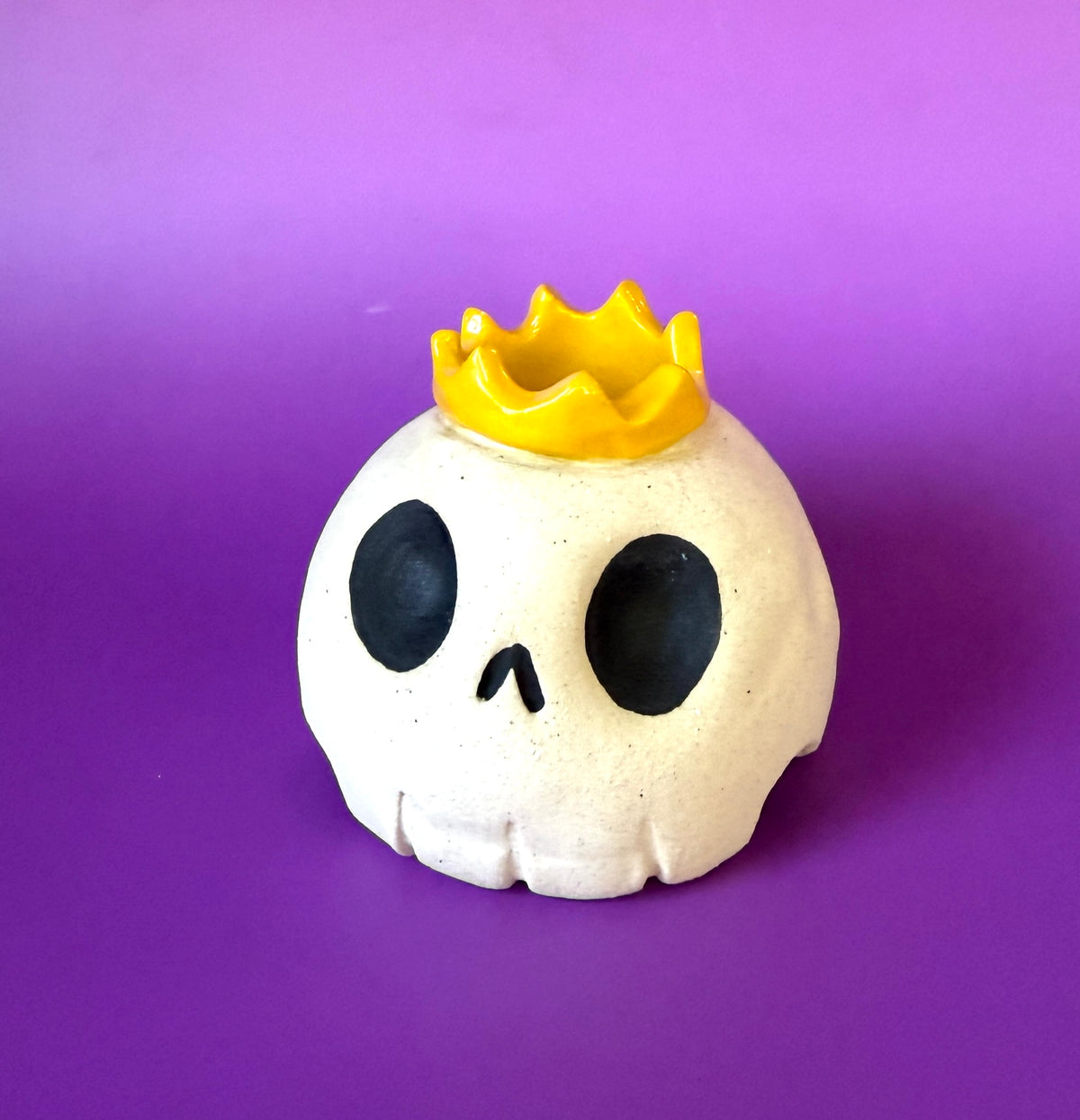 Ceramic Skull Candle Holder