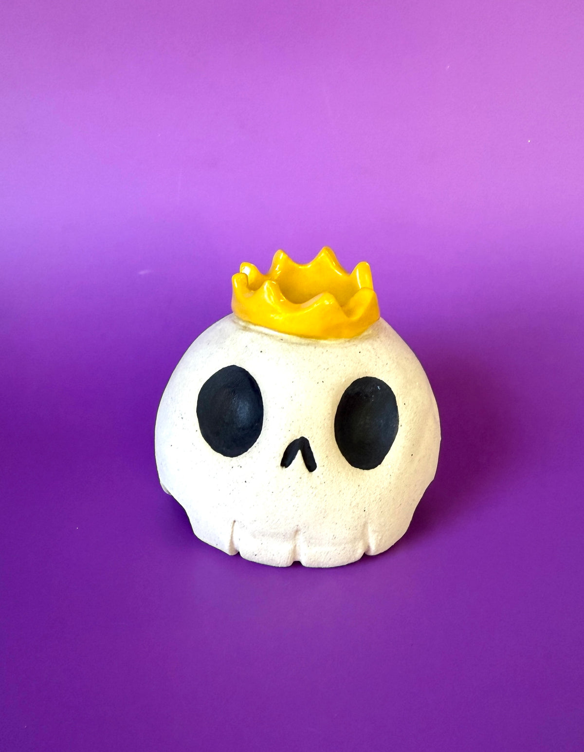 Ceramic Skull Candle Holder