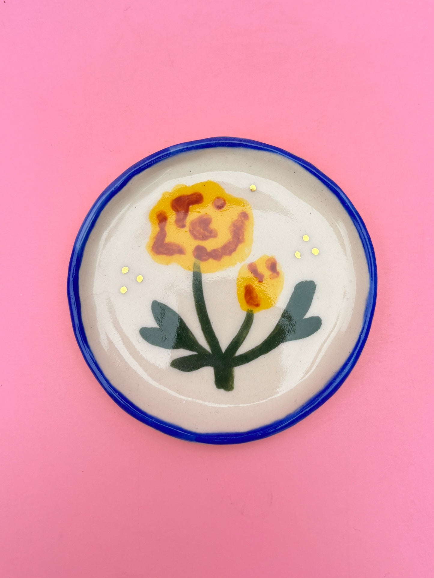 Yellow Flower Trinket Dish