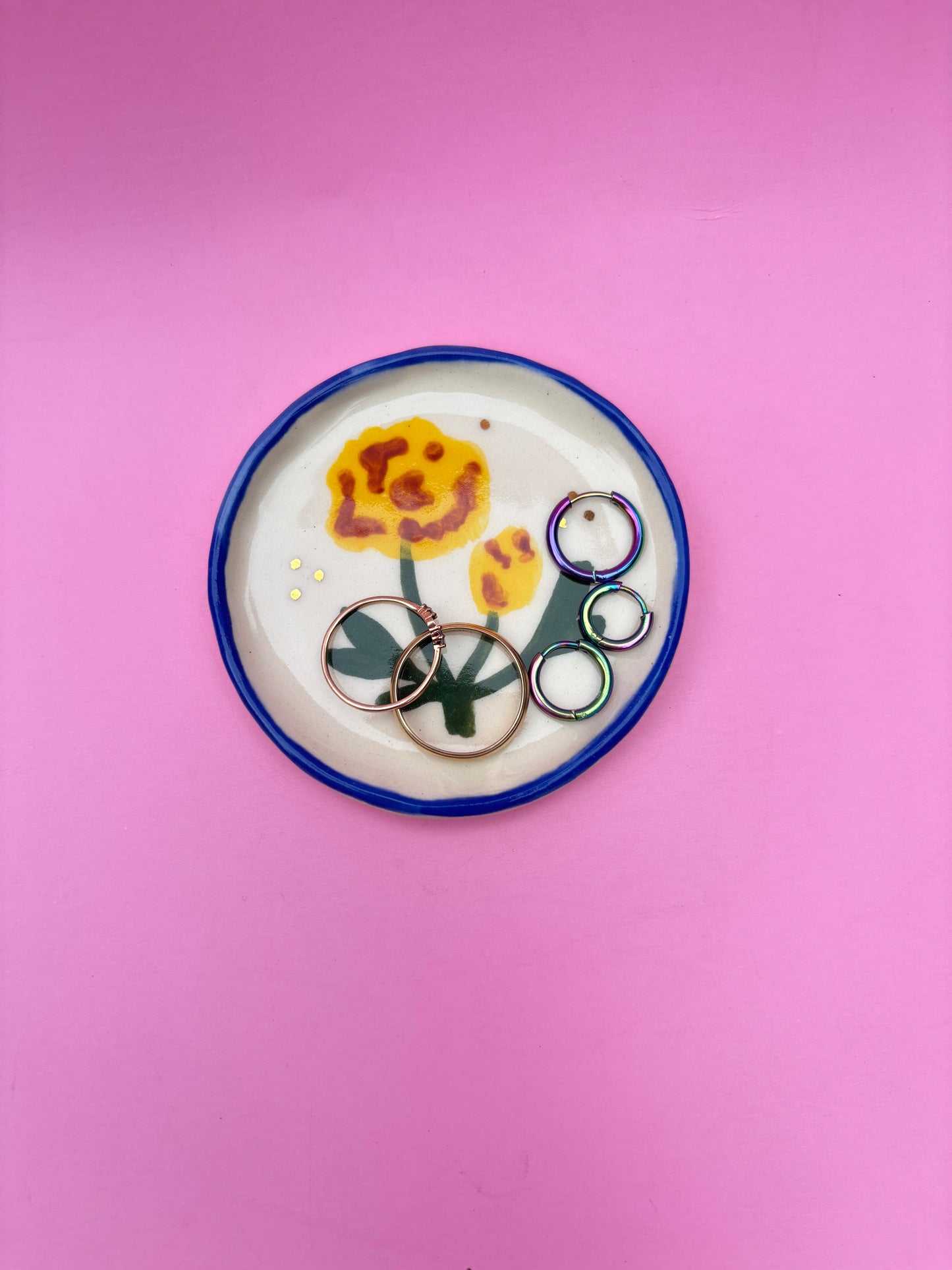 Yellow Flower Trinket Dish