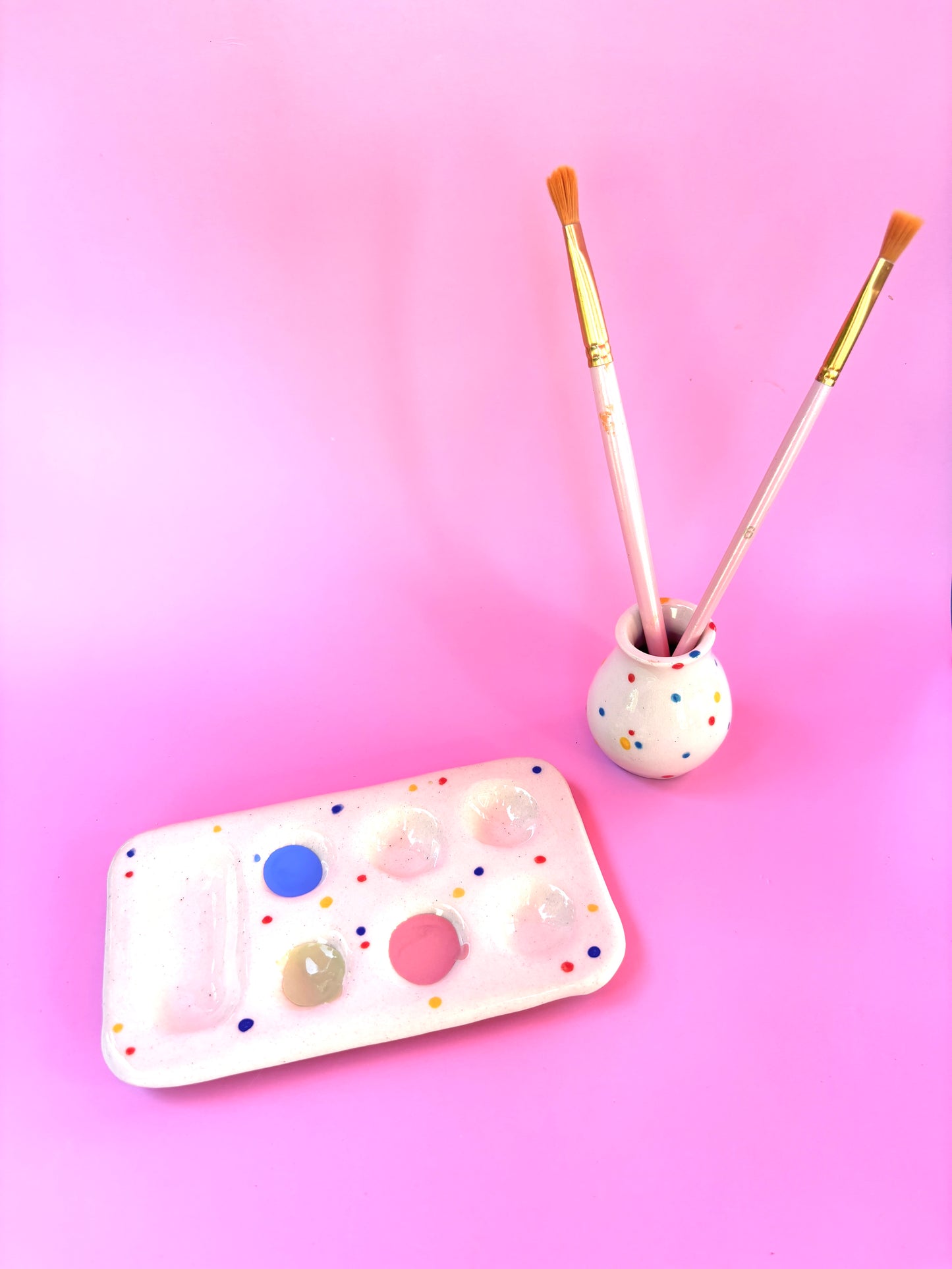 Polka Dot Ceramic Paint Palette