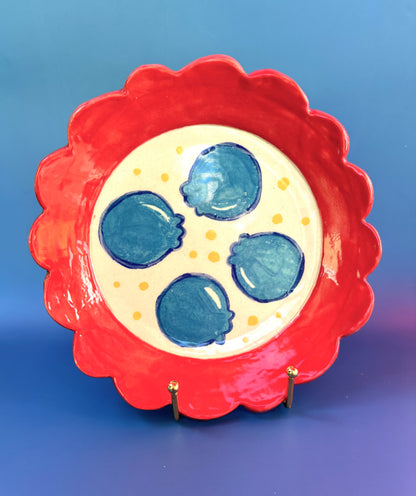 Scalloped Blueberry Plate