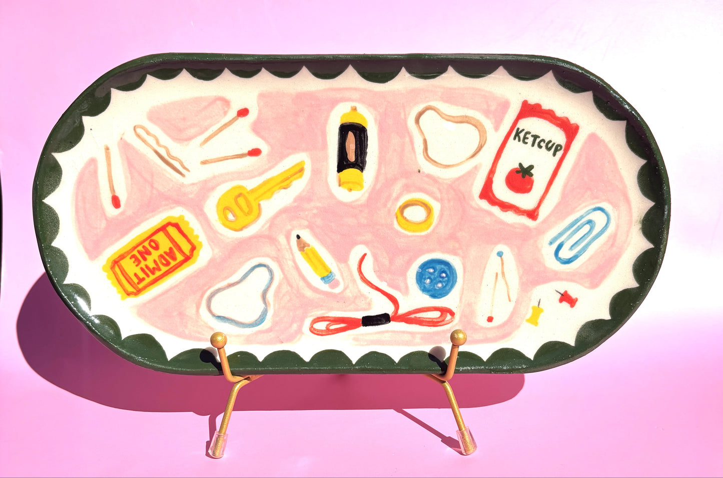 Junk Drawer Ketcup Oval Tray