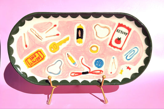 Junk Drawer Ketcup Oval Tray