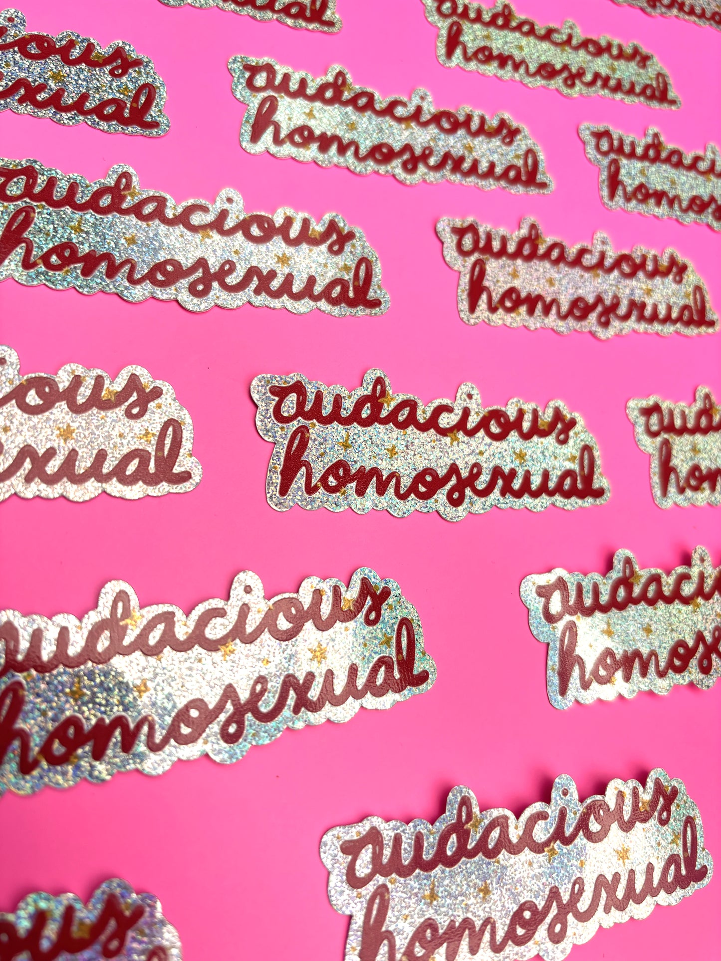 Audacious Homosexual 3" glitter vinyl sticker