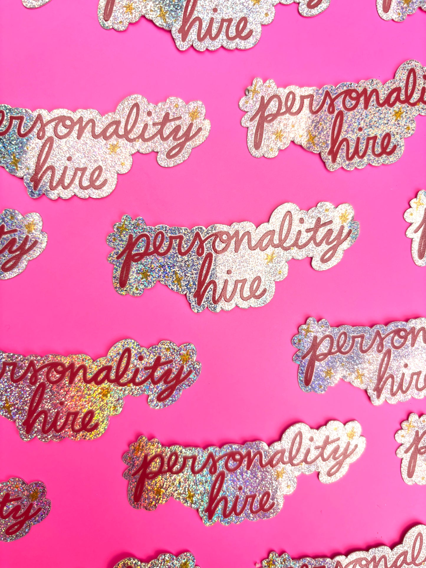 Personality Hire 3" glitter vinyl sticker